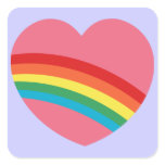 80s Rainbow Heart Stickers