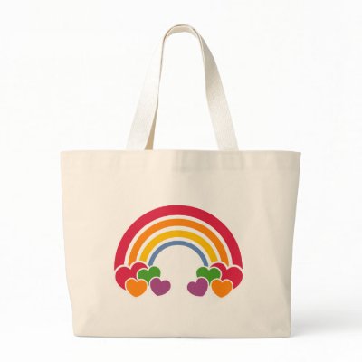 80's Rainbow n' Hearts Bag by teeboutique