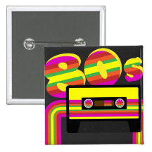 80s Retro Party Pinback Button