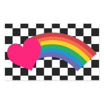 80's Retro Pop Rainbow Heart Stickers