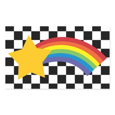 80's Retro Pop Rainbow Shooting Star Stickers by teeboutique
