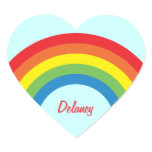 80's Retro Rainbow Heart Name Stickers