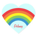 80's Retro Rainbow Heart Name Stickers