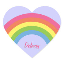 80's Retro Rainbow Heart Name Stickers