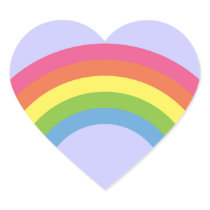 80's Retro Rainbow Heart Stickers