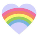 80's Retro Rainbow Heart Stickers