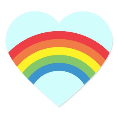 80's Retro Rainbow Heart Stickers by teeboutique