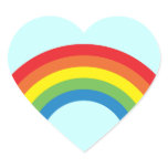80's Retro Rainbow Heart Stickers