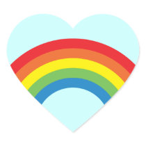 80's Retro Rainbow Heart Stickers