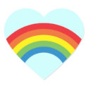 80's Retro Rainbow Heart Stickers