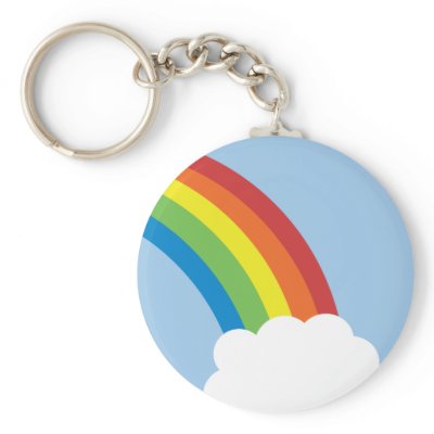 80's Retro Rainbow Keychain by teeboutique