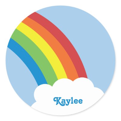 80's Retro Rainbow Name Stickers by teeboutique