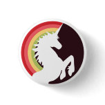 80's Retro Unicorn and Rainbow Button