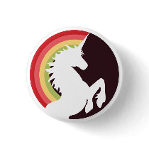 80's Retro Unicorn and Rainbow Button