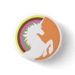 80's Retro Unicorn and Rainbow Button