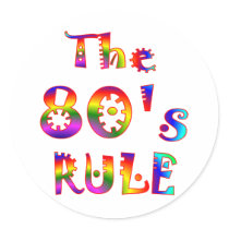 80s Rule Round Sticker