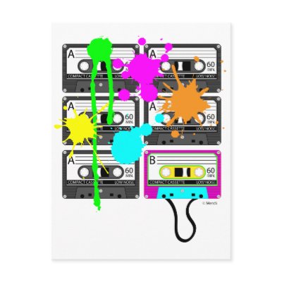 80s Splat Mix Tape Postcard by MendiSue