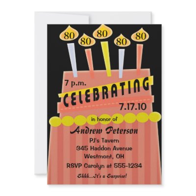 80th - 89th Birthday Party Personalised Invitation by NightSweatsDiva