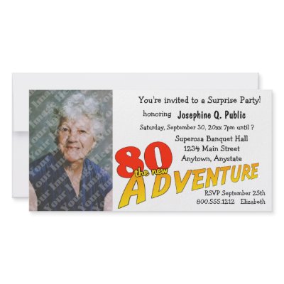 80th Birthday Adventure Party Photo Invitation by StationeryStore