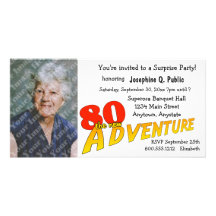 80th Birthday Adventure Party Photo Invitation Photo Card
