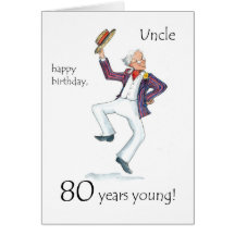 80th Birthday Card for an Uncle