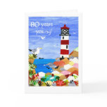 80th Birthday Card - Lighthouse