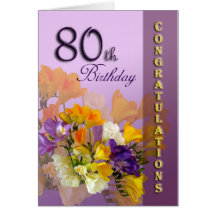 80th Birthday Congratulations Birthday Card