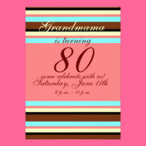 80th birthday Invitation invitations