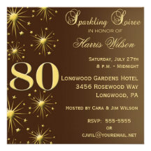 80th Birthday Invitations