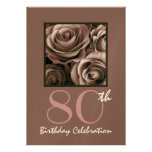 80th Birthday Party Invitation CHOCOLATE Roses