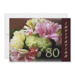 80th Birthday Party Invitation - Flower Bouquet