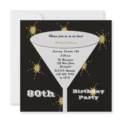80th BIrthday Party Invitation -- Gold 80th Toast by henishouseofpaper