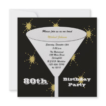 80th BIrthday Party Invitation -- Gold 80th Toast
