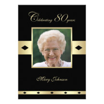 80th Birthday Party Invitation -- Photo 80th