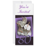 80th Birthday Party Invitation - white anthuriums