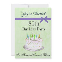 80th Birthday Party Personalised Invitation