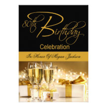 80th Birthday Party Personalised Invitation