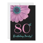 80th Birthday Template - Pink Daisy Personalized Invitation