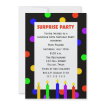 80th Surprise Birthday Party Invitation -- Dots