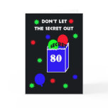 80th Surprise Birthday Party Invitation -- Secret Greeting Card