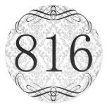 816 Area Code Round Sticker