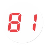 81 eighty-one red alarm clock digital number sticker