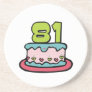 81 Year Old Birthday Cake Coasters