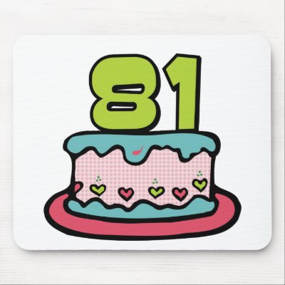 81 Year Old Birthday Cake Mousepad by Birthday_Bash