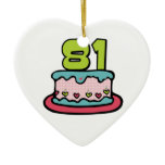 81 Year Old Birthday Cake Christmas Ornaments