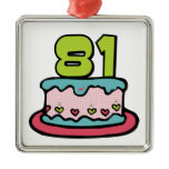 81 Year Old Birthday Cake Christmas Tree Ornament
