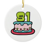 81 Year Old Birthday Cake Christmas Ornaments