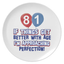 81st birthday designs party plates