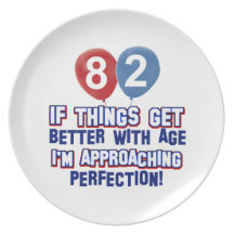 82nd year birthday designs dinner plates