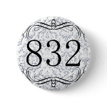 832 Area Code Pinback Button